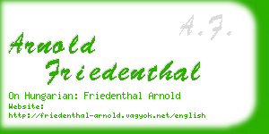 arnold friedenthal business card